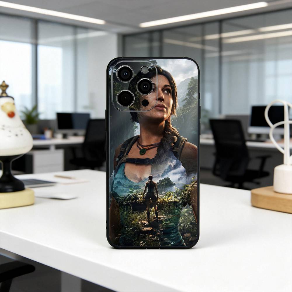 

Cool girl T-Tomb R-Raider-TR Phone Case For iPhone 17,16,15,14,13,12,11 Plus,Pro Max,XS,Soft Silicone Black Cover iPhone13PROMAX