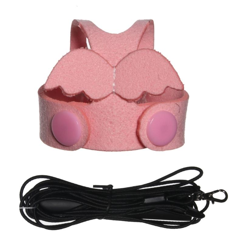 

Шлея та одяг для птахів, кольоровий мотузка для польотів, іграшка для тренувань на відкритому повітрі для какаду, прогулянки на вулиці, аксесуари для вигулу L рожевий