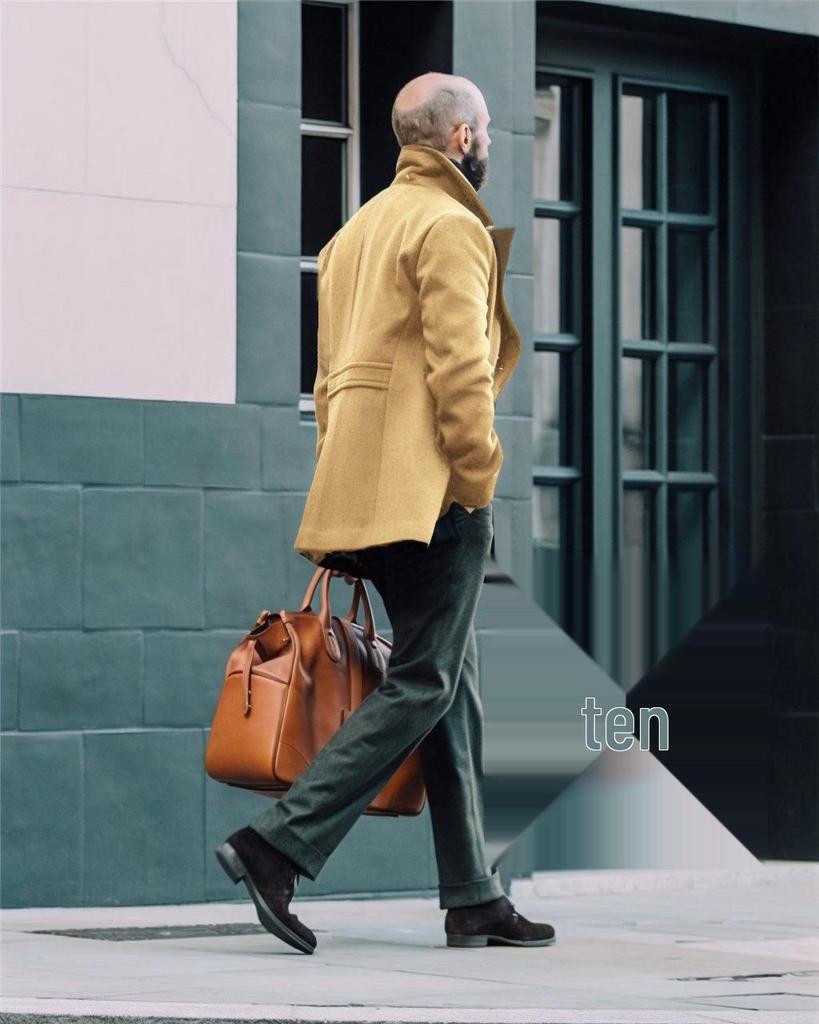 High-Quality Men's British Style Mid-Length Wool Coat - Autumn/Winter