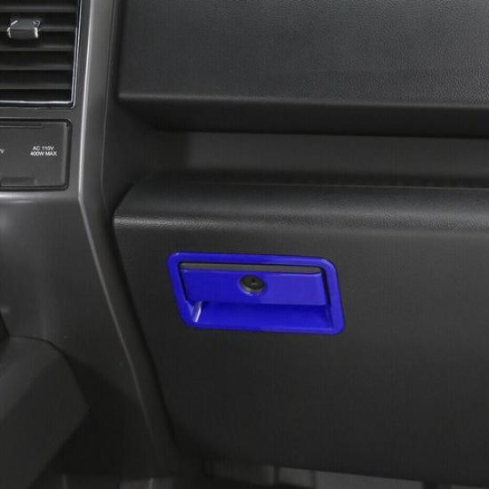 Co-pilot Storage Box Handle Trim Cover For Ford F150 F-150 2015- Bright Blue