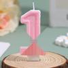 Pink Wax Birthday Number Candles with Transparent Bows – Creative DIY Art