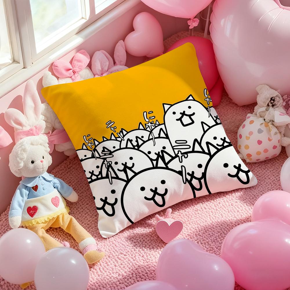 The Battle Cats Game Cushion Cover Pattern Printed Pillowcase for Living Room Sofa Cushion Cover & Bedroom Decor
