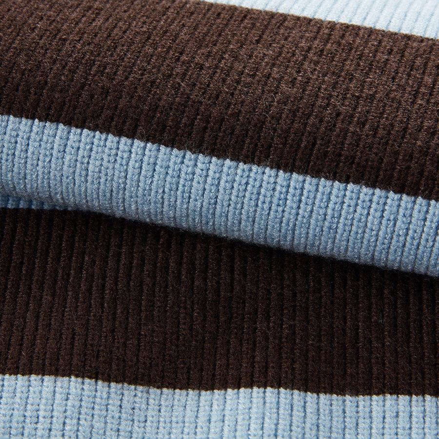 STCO Bold Stripe Open Collar Knit Blue (Oversized)_Sktva74Oml