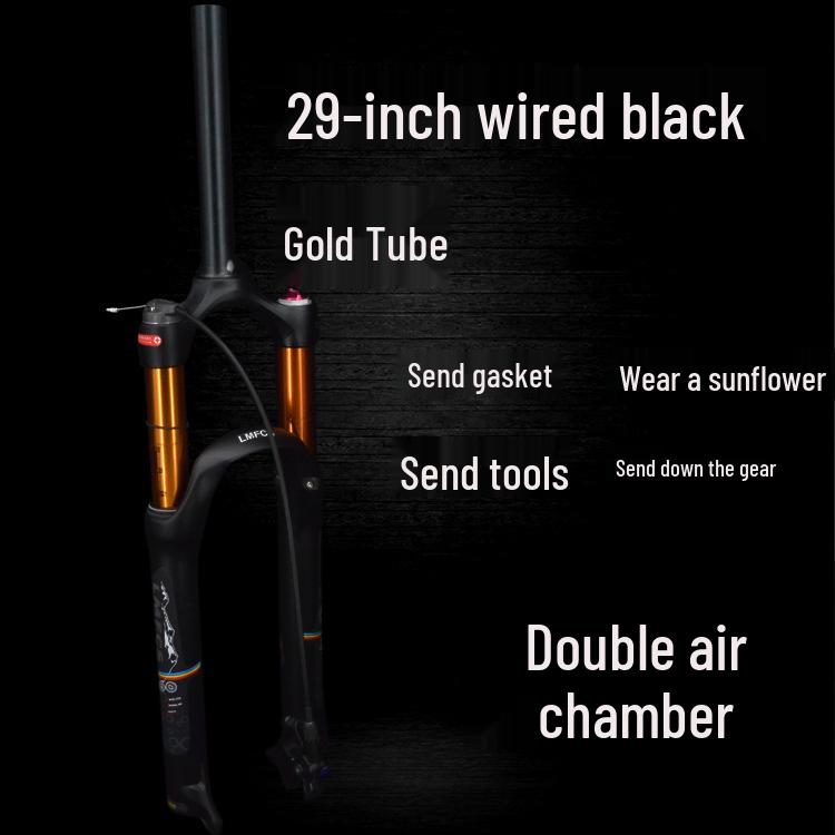 Dual Air Chamber Mountain Bike Fork - 26/27.5/29 Inch, Adjustable Damping, Magnesium Alloy