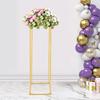 Elegant Gold Wedding Flower Stand, Rectangular Metal Display Rack for Party Decor, Modern Steel Floral Holder for Home & Events