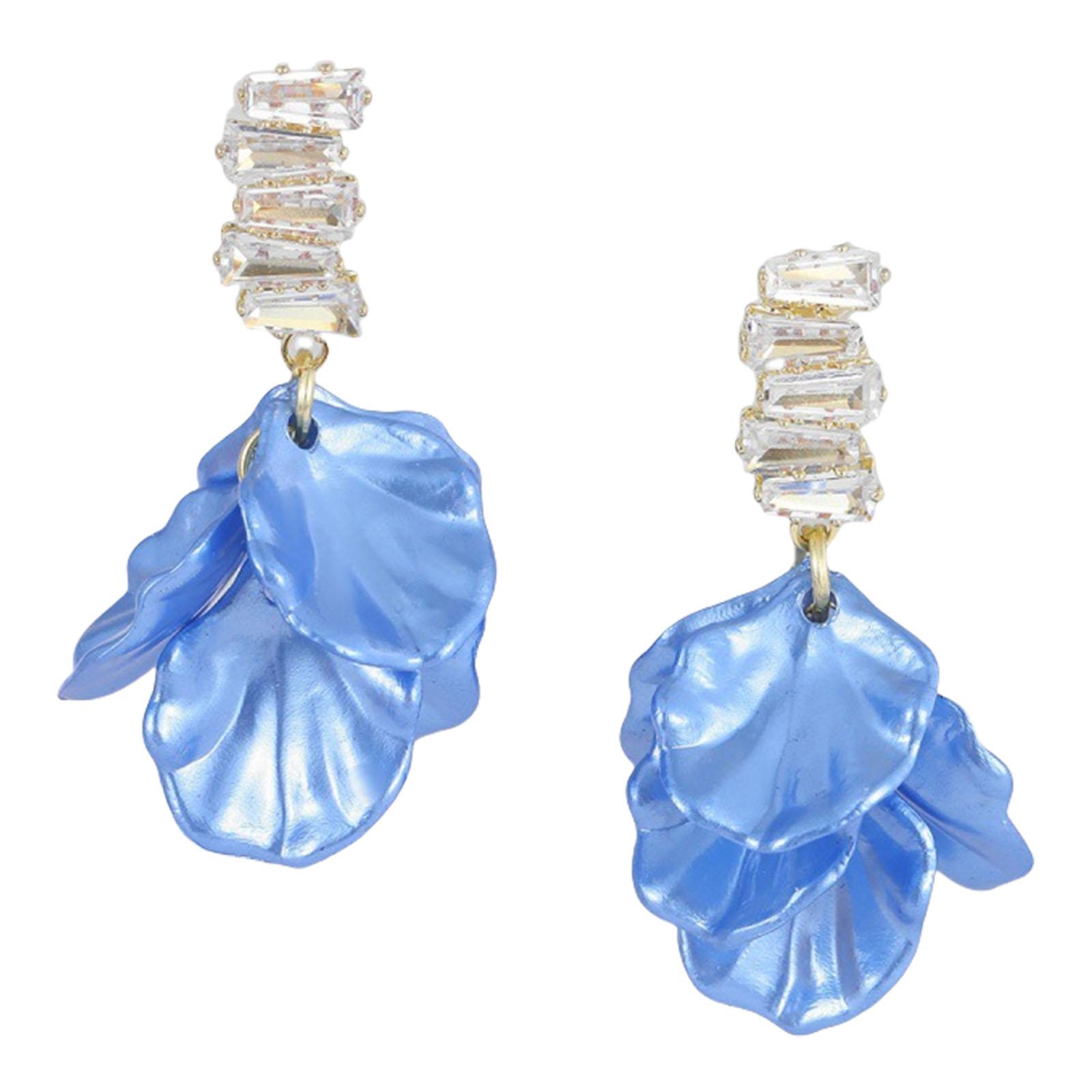 

Модные прочные серьги-капли из сплава с бантиком и цирконием для повседневной носки и особых случаев синий