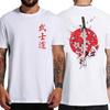 Japan Samurai Spirit T-Shirts für Herren Japanischer Stil Rückenaufdruck Locker Übergroße Oberteile T-Shirt Männlich Geschenke Tee Unisex