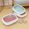 Cat Litter Box Portable Bedpan Removable Semi Closed Kitty Litter Pan Potty Toilet for Rabbit Medium Large Cats Small Animals