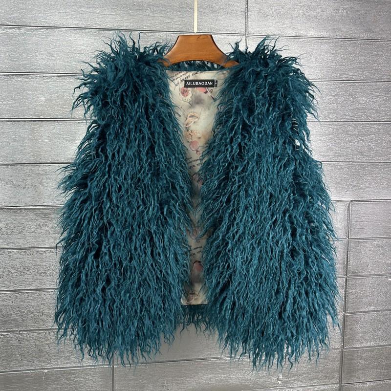 2026 Womens Faux Fur Vest Warm Sleeveless Jacket Street Style Winter Coat