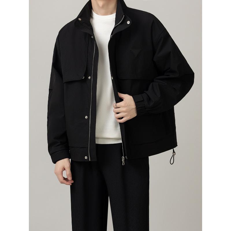 Autumn New Men's Stand-Up Collar Jacket Men's Loose Casual Versatile Fashion Men's Trend Jacket