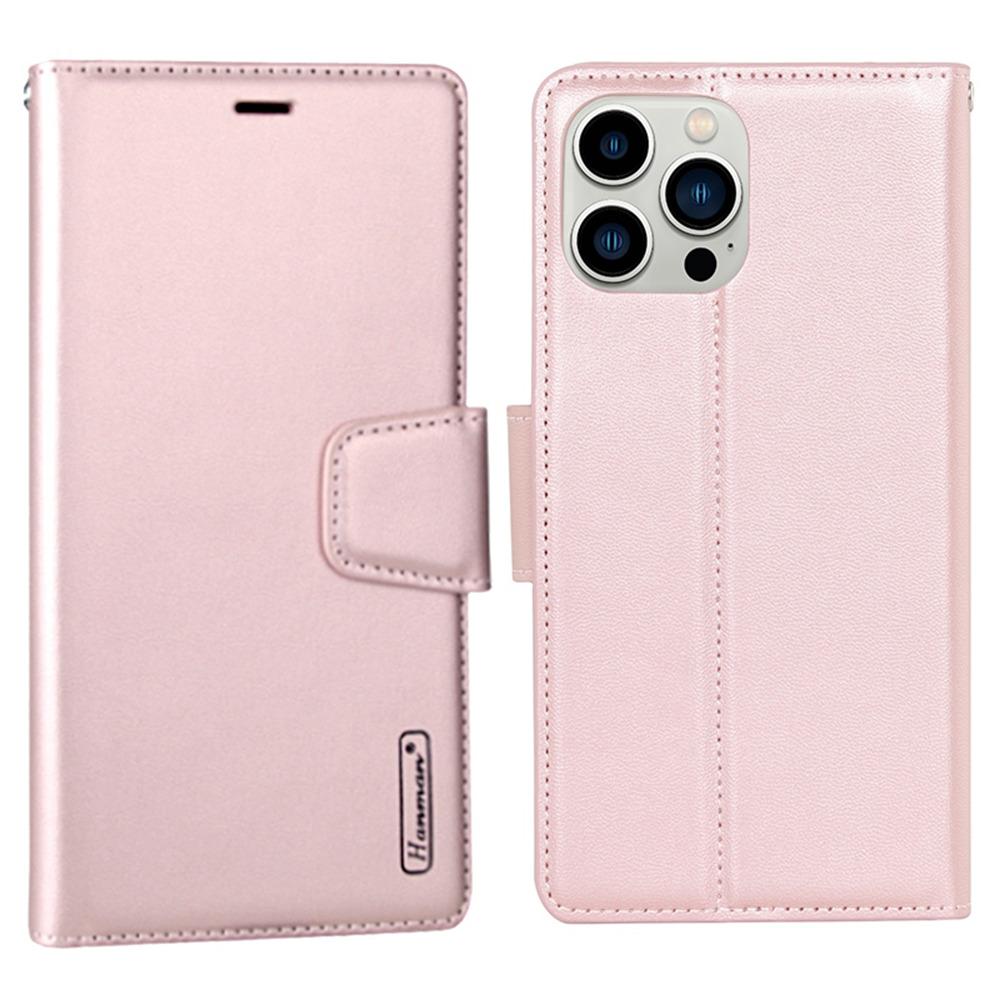 HANMAN Mill Series for iPhone 16 Pro Max Case Wallet Stand PU Leather Phone Cover