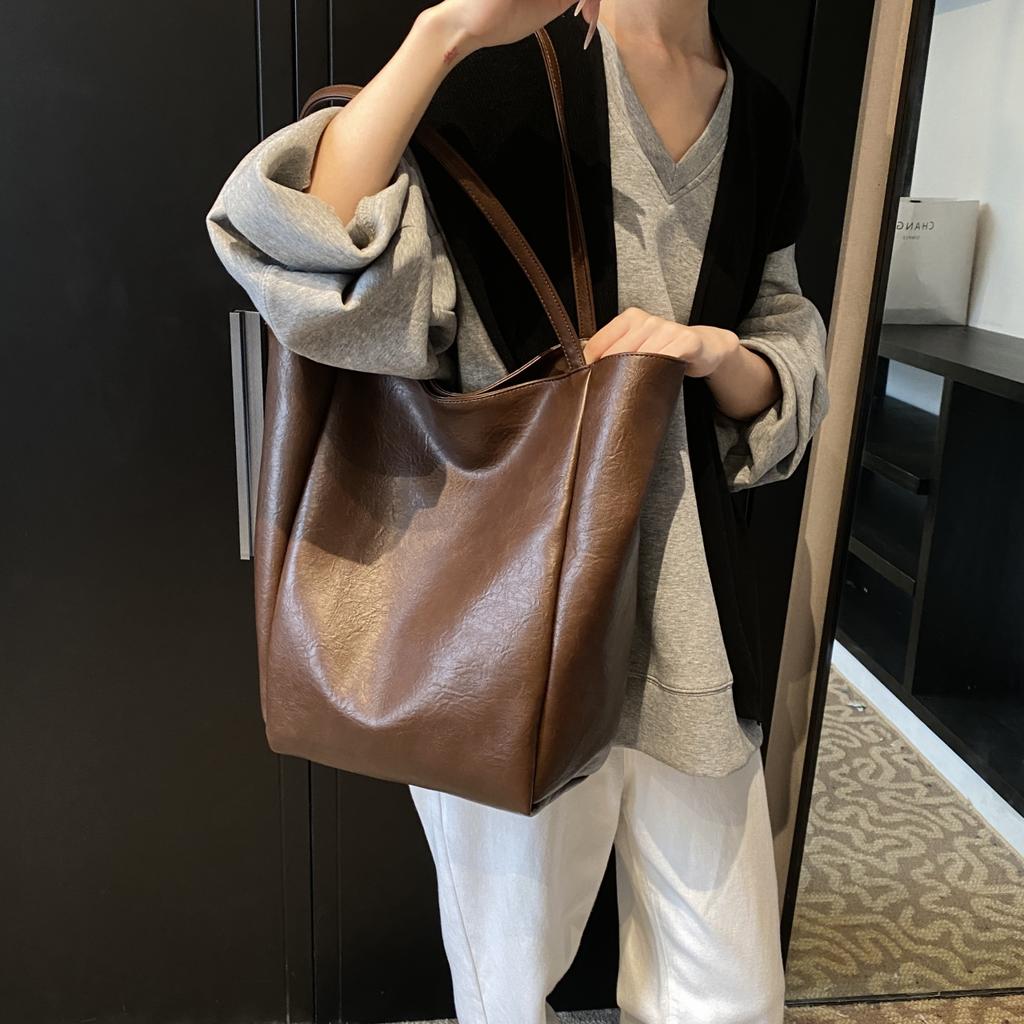 Women's Bag Large Capacity Shoulder Bags High Quality PU Leather Handbags and Purse Female Retro Tote Bags Commute sac a main