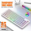 SUEHIODHY Hot Swappable Mechanical Keyboard Wireless Backlit RGB Clear K60 Keyboard Cherry Profile Transparent Keyboard Keycaps with VIA Programmable