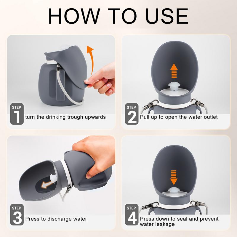 Water Bottle For Dogs 800ml Foldable Leakproof Water Dispenser Bowl For Puppy Pet Drinking Feeder With Lanyard For Small Medium
