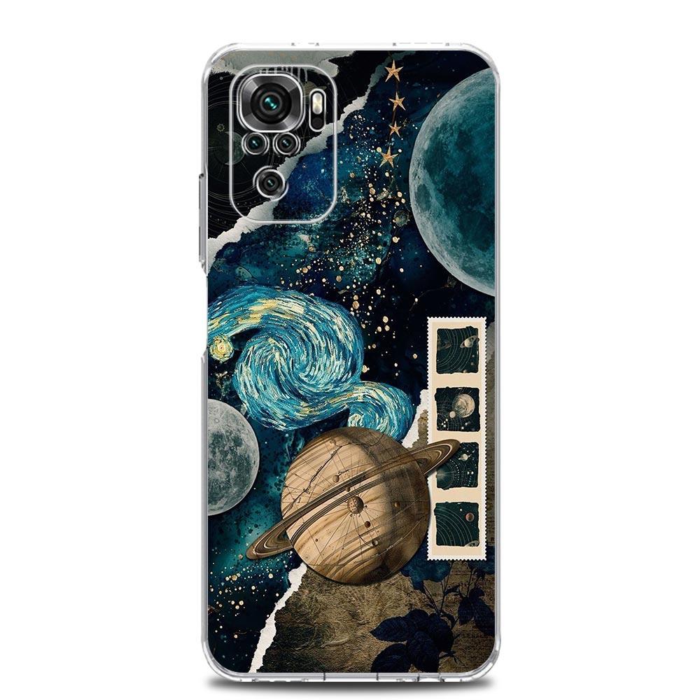Phone Case For Xiaomi Redmi Note 14 13 12 4G 9S 9 10 11 Pro Plus 5G 14C 13C 12C 10C 9A TPU Cover Starlit sky planet space art