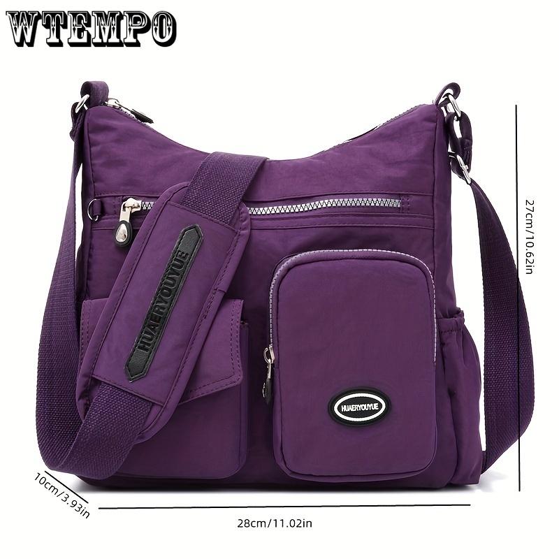 Women's Casual Nylon Crossbody Bag - Water-Resistant, Adjustable Strap, Zip Closure, Foldable Design In Mixed Colors