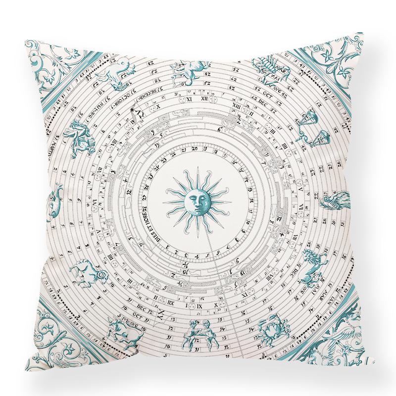 Retro Animal Chain Mixed Elements Digital Printing Pillow Case Car Waist Pillow