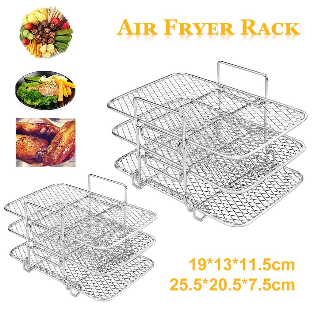 Air Fryer Rack Roasting Rack Compatible Most Air Fryer Air Fryer Accessories Stainless Steel Airfryer Rack Steamer Roasting Rack