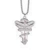 Black Mamba Viper Cross Pendant Necklace for Basketball Fans - Unisex Titanium Steel Hip-Hop Jewelry