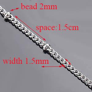 Wholesale 10pcs/lot Width 1.5mm 2mm Tiny Beaded Chain Stainless Steel Link Chain for Necklaces Bracelets Foot Jewelry