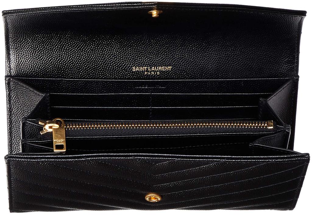 Laurent MONOGRAMME SAINT LAURENT MATELASSE Wallet 372264 BOW01 Black [Saint Paris] Women's [Item]