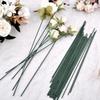 100Pcs/lot 15/20/25/30/40cm Artificial Green Flower Stems Floral Material Handmade Wire Stem DIY Flexible Iron Garden Accessoies
