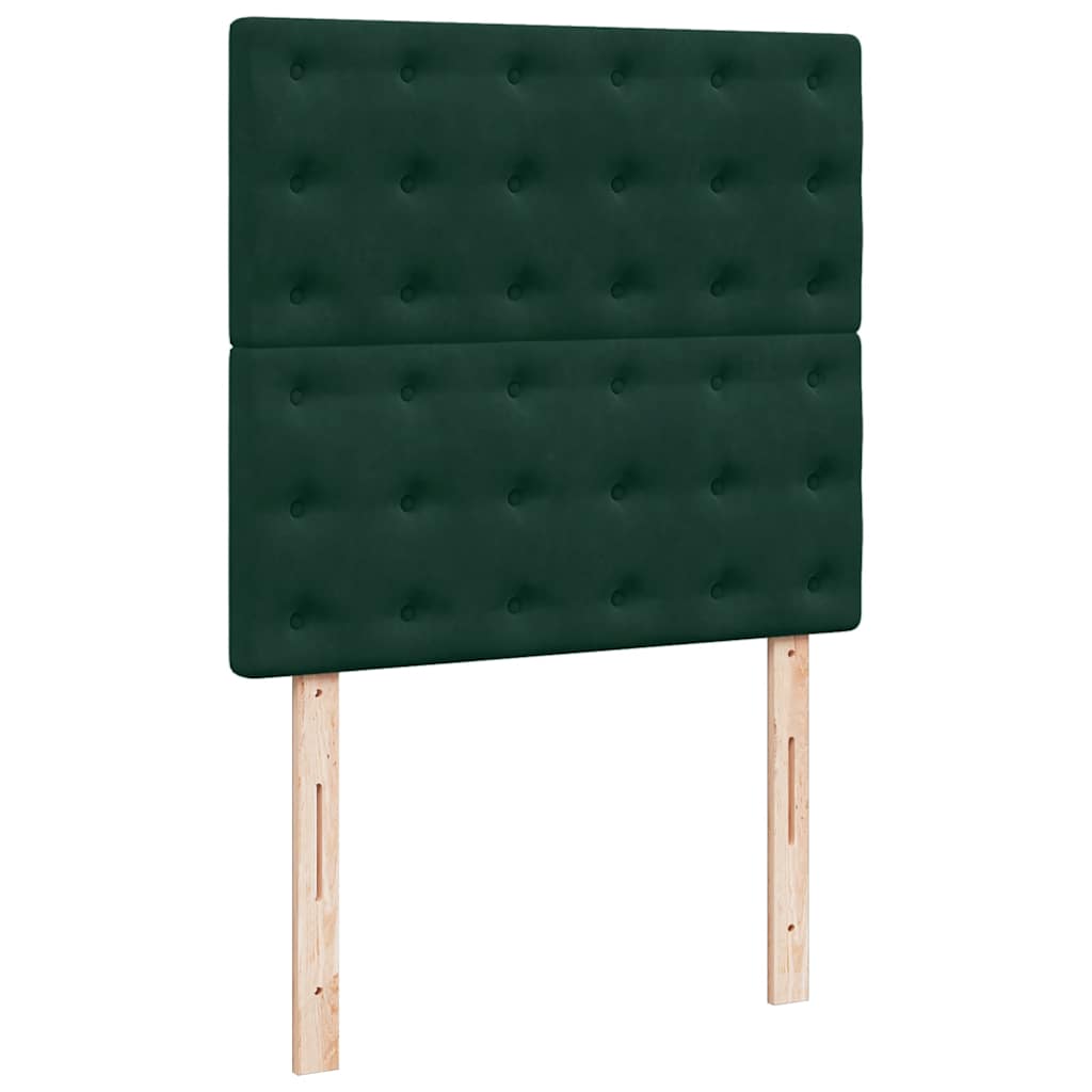 Box Spring Bed with Mattress Dark Green 80 x 200 cm Velvet