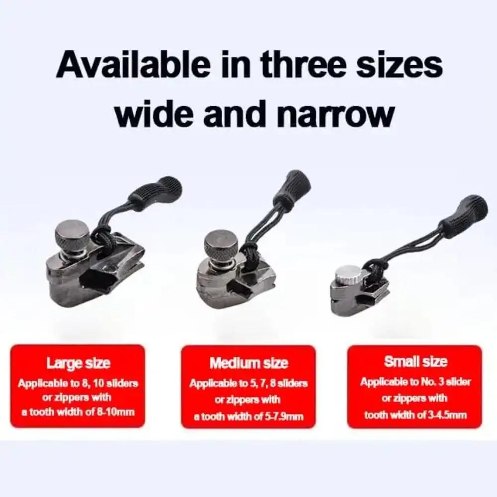 Durable 3 Different Size Zipper Repair Kit Replacement Bad Buckle Universal Zipper Head DIY Slider Teeth Suitcase Zipper Head