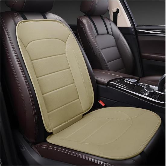 Car Seat Cushion, Leather Soft Breathable Non-Slip Vehicle Front Driver Seat Cover Pad, Comfortable Auto Interior Chair Protector Cushion, Universal