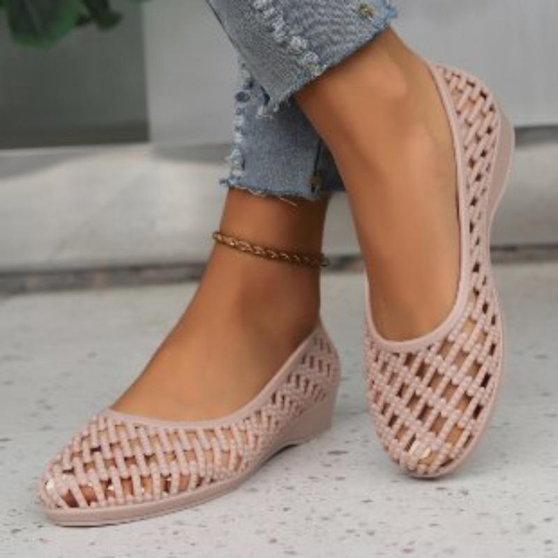 

Модные летние новые женские плоские сандалии с вырезами, нескользящие 40