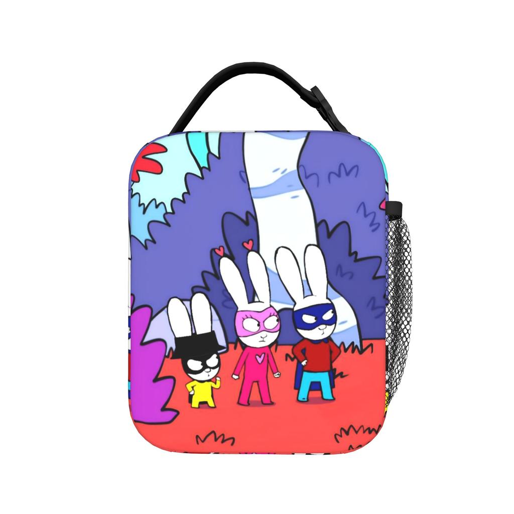 Simons Super Rabbit Bunny Cartoon Insulated Lunch Bag Cooler Bag Reusable,Lunch Container Large Tote Lunch Box Food Bag