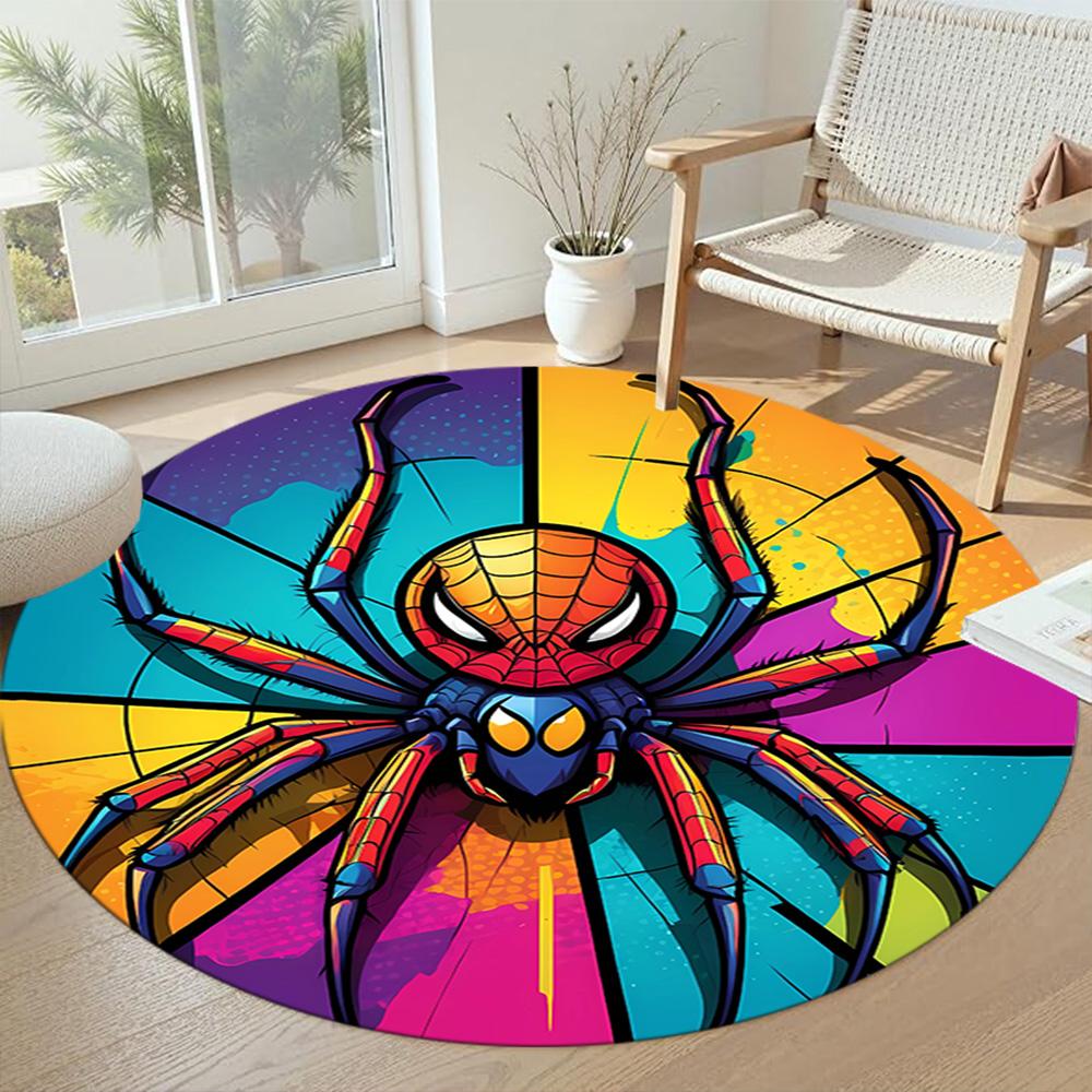 Spider Round Area Rug Design for Bedrooms Dining Room Decorate room Dormitory Anti-slip Round Rug Office home decor