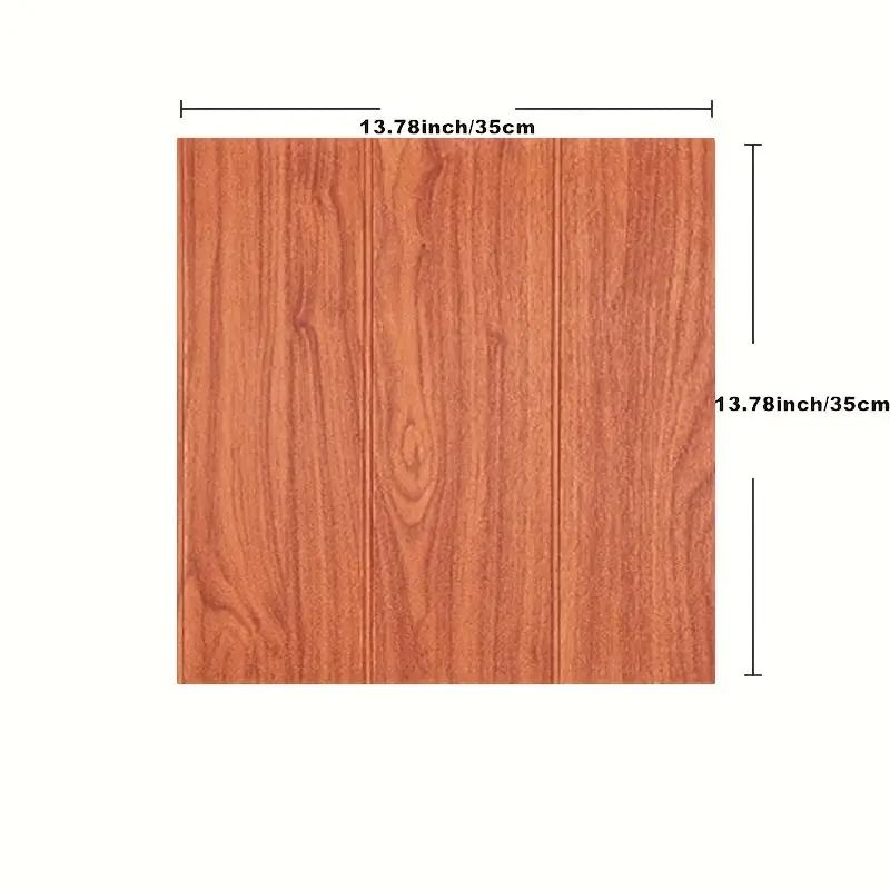 5pcs/10pcs 35X35cm 3D Wall Stickers DIY Wood Grain Foam Self-Adhesive Waterproof Moisture-Proof Ceiling Bedroom Wallpaper