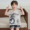 Boys Cotton Short Sleeve Pajama Set Lightweight Sleepwear Kids 8 Years Cartoon Print Home Outfit