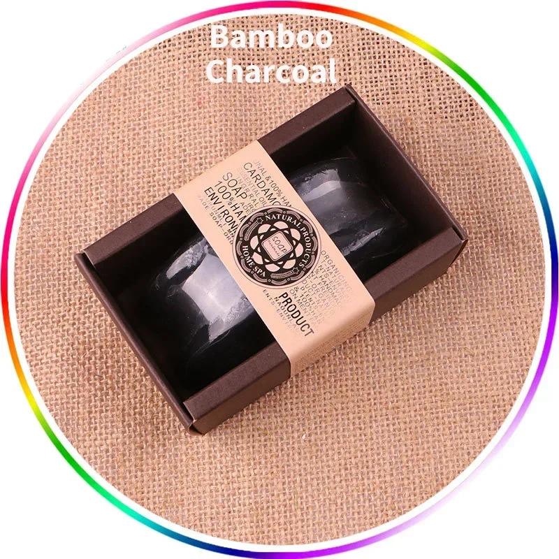 130g Goat Milk Soap Essential Oil Soap for Bamboo Charcoal,Papaya, Sandalwood, Honey, Lemon, Coffe ,Lily