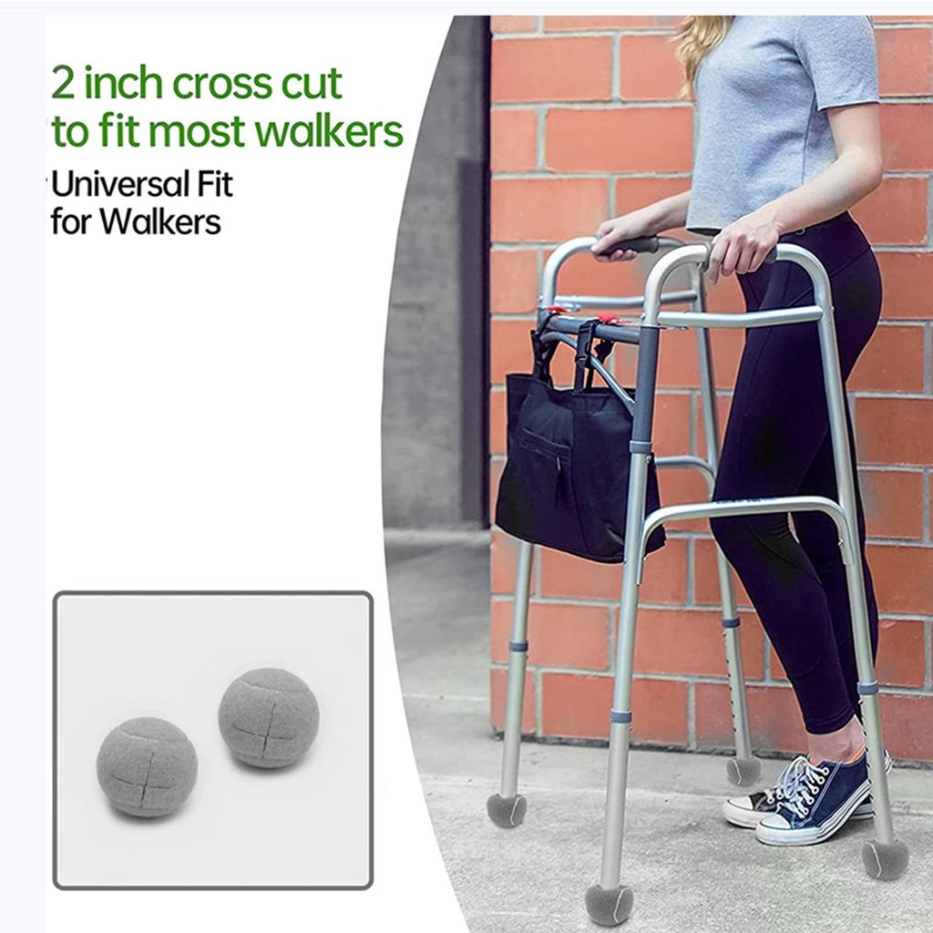 2 PCS Precut Walker Tennis Ball For Furniture Legs And Floor Protection, Heavy Duty Long Lasting Felt Pad Covering