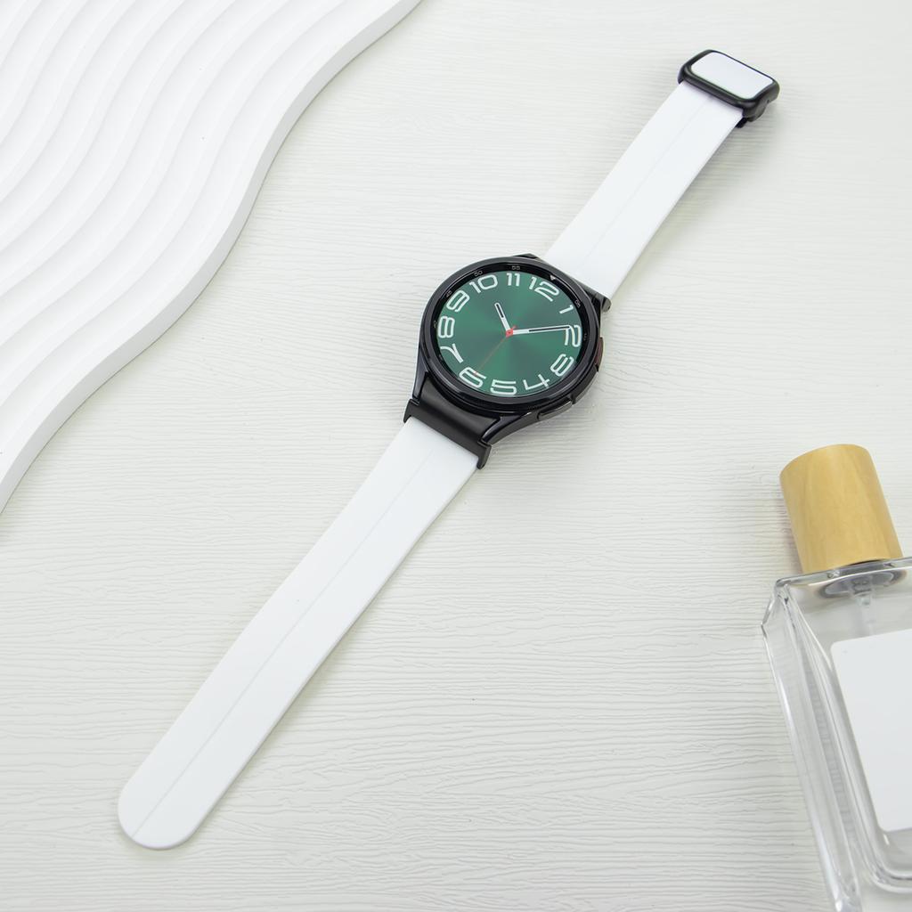 Quick Fit Magnetic Silicone Strap For Samsung Galaxy Watch 6 Classic 47mm 43mm 6/5/4 40mm 44mm 5 Pro 45mm 4 Classic 46mm 42mm