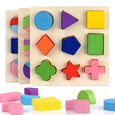 Wooden Geometric Montessori Puzzles Sorting Math Puzzle Learning Educational Toys for Children Gift