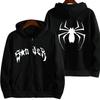 Fashionable Printed Unisex Solid Color Versatile Hoodie for Couples Trendy Casual Street Style Zipper Hoodie