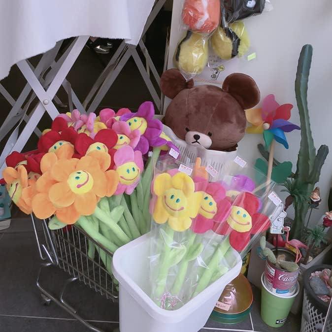 Smile Flower Plush Toy, Korean Bouquet, Versatile, Kindergarten Gift, Graduation Gift, Birthday Present, Women, Girlfriends, Celebrations (6 Colors,