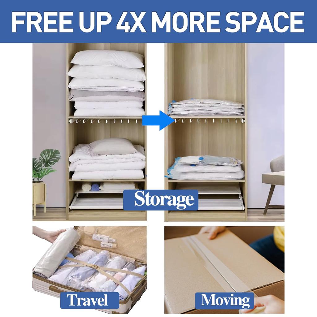Vacuum Storage Organizer Bags Home Wardrobe Clothes Compression Packaging Sealing Bag for Travel Suitcases Save-Space Organizer