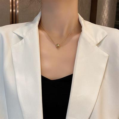 Colar Pingente Bola Simples Delicado Joias Acessórios Femininos Corrente Clavícula Charme Contas Bola Impermeável Gargantilhas com Pingente Colares Gargantilha