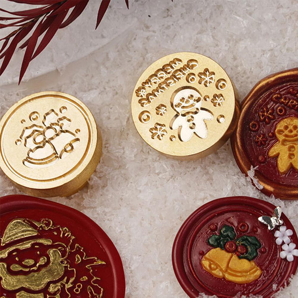 MY# Christmas Art Seal Head Ornamental DIY Craft Supplies for Packaging Scrapboo