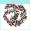 Lush Artificial Flower Garland With Realistic Silk Roses For Elegant Event Displays