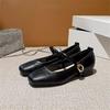 Soft leather French fairy style Mary Jane shoes female summer 2025 new square head with skirt high heels work small leather shoes