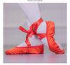 Rote Satin Ballett- & Gymnastikschuhe mit weicher Sohle für Erwachsene - Übergröße
