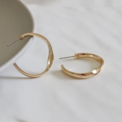 Sooho Leary Gold Silver Simple Hoop Earrings