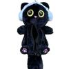 Fluffy Black Cat Pen Case With Large Capacity Student Stationery Organizer For Cute Desk Decor