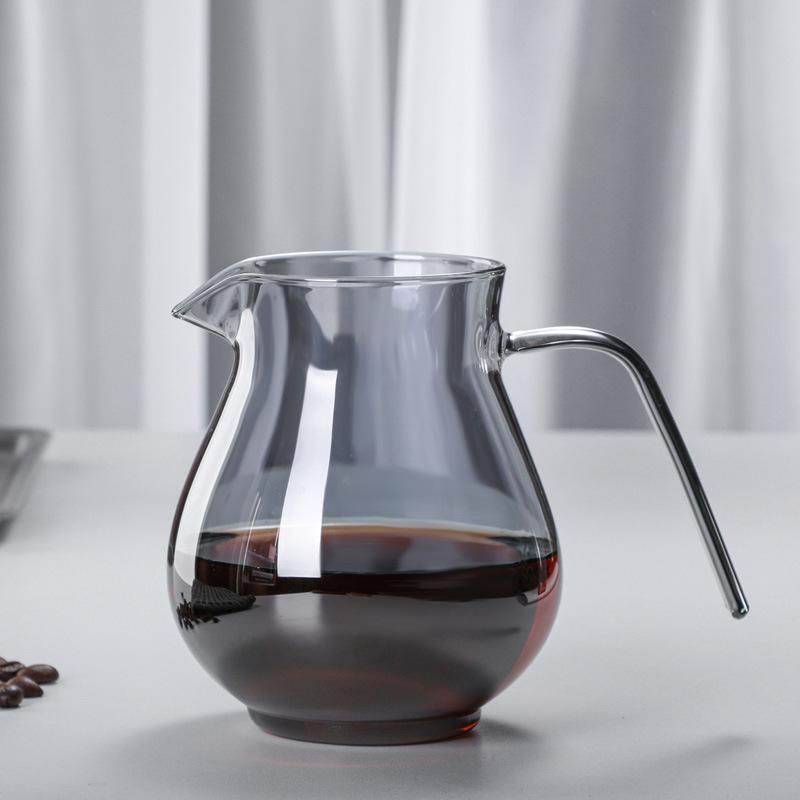 New Borosilicate Glass Coffee Pot, Coffee Set, Smoke Gray Set, Glass Handle Reinforced Lead Sharing Pot