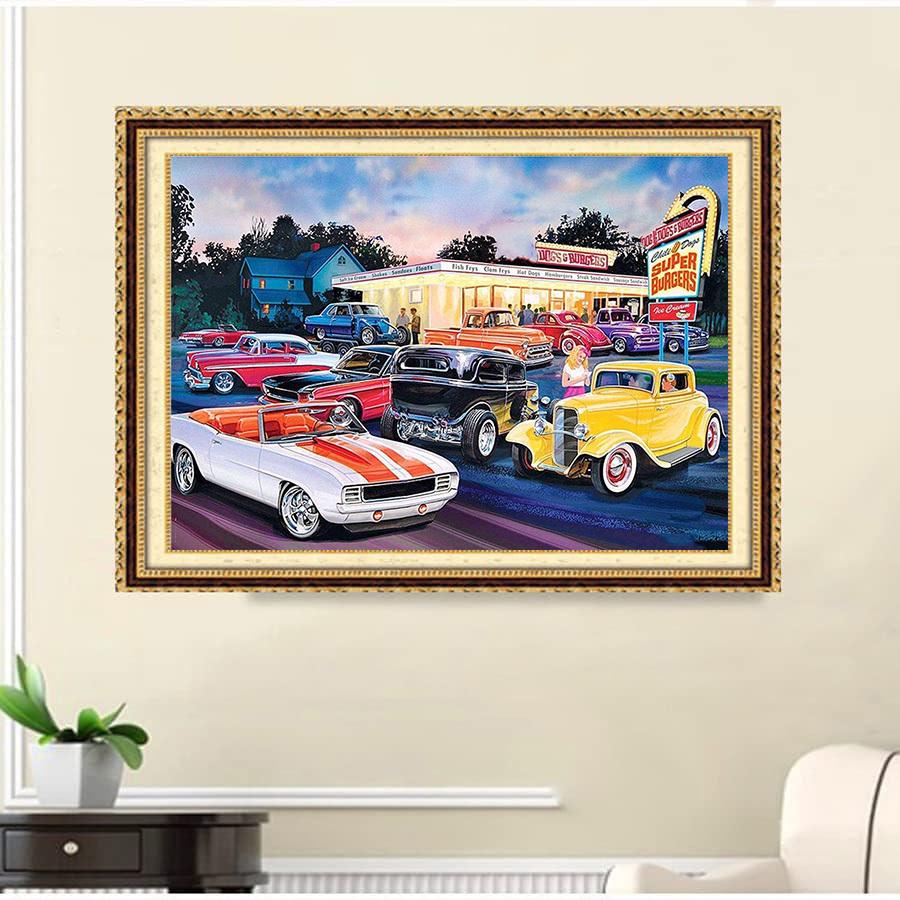 

5D DIY Алмазная различные автомобили Алмазная вышивка Роза Полная круглая/квадратная дрель Украшение дома Round 30x40cm